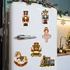 6PCS Nutcracker Christmas DIY Pearl Diamond Painting Christmas Fridge Magnets, Sparkling Rhinestone Refrigerator Magnet Craft Kit for Home Decor & Gifts