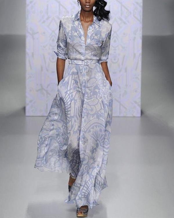 Women Printed Floral Casual Maxi Dress
