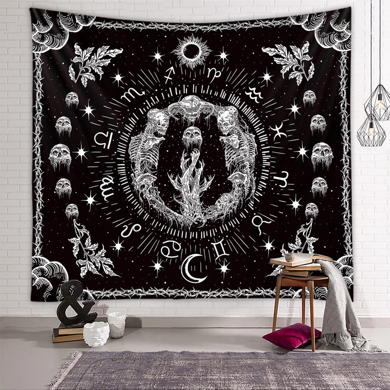 Halloween Retro Skull Polyester Decorations Hanging Ornaments Party Supplies4