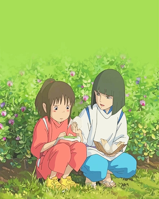 

Cute Chihiro And Haku Talking – Paint By Numbers - 40*50CM, 501 Original