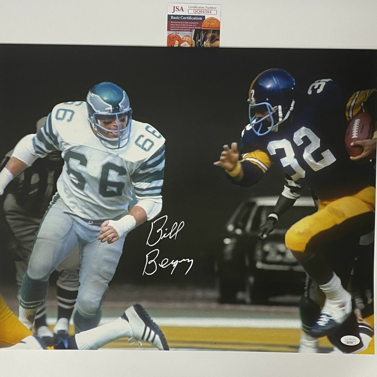 Autographed/Signed BILL BERGEY Philadelphia Eagles 16x20 Photo Poster painting JSA COA Auto #1