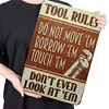 Tool Rules - Metal Tin Signs(8*12Inch/12*16Inch) - Garage