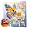 Framed Diamond Painting - Special Shaped - Butterfly and White Flower (25x25cm)