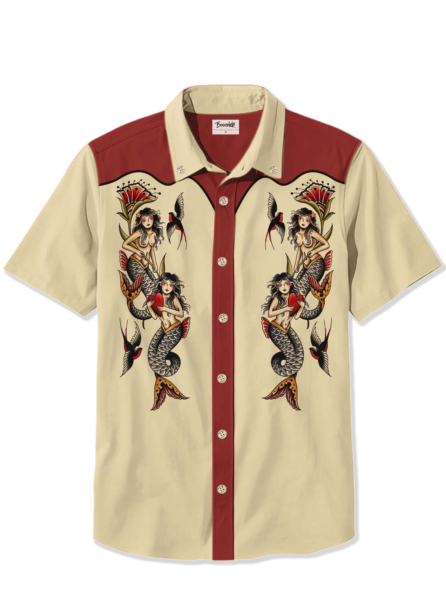 Swallow And Mermaid - 100% Cotton Shirt