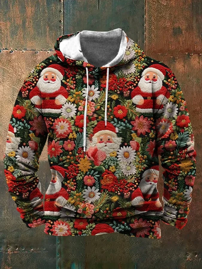Men's Christmas Printed Hooded Sweatshirt