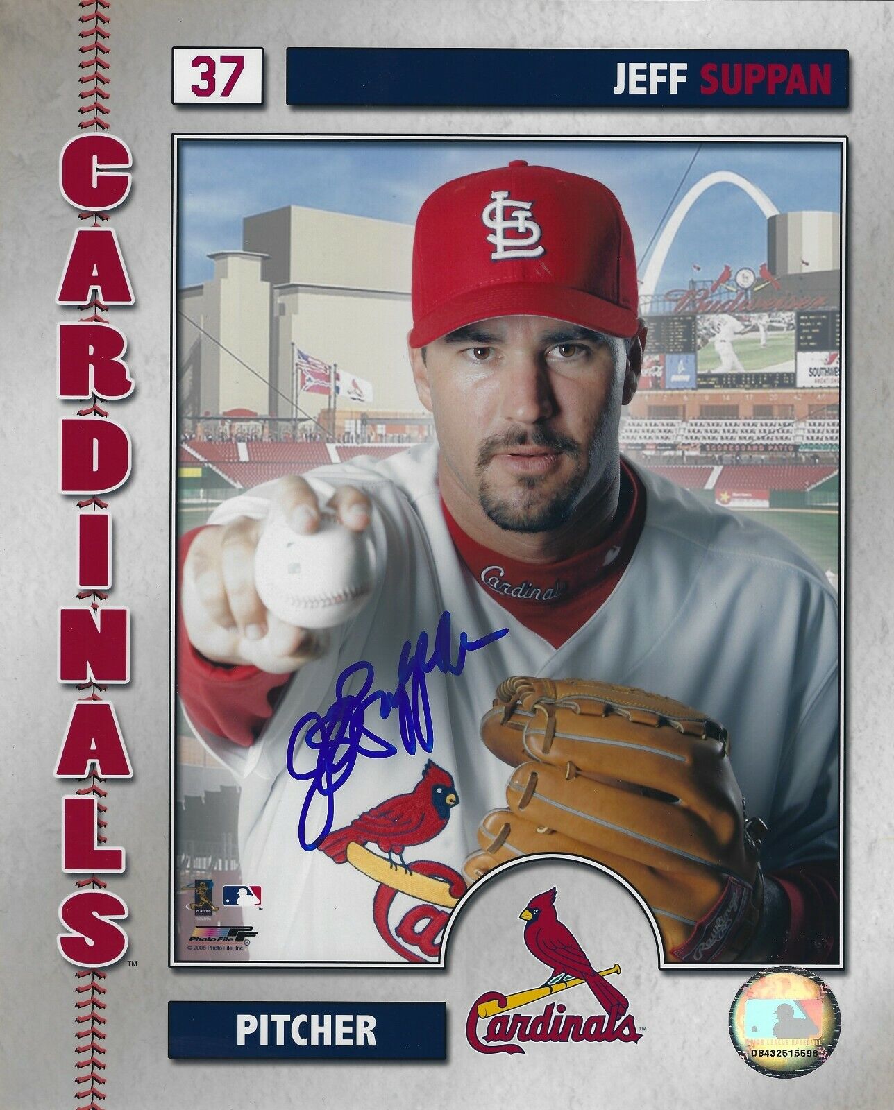 Signed 8x10 JEFF SUPPAN St. Louis Cardinals Autographed Photo Poster painting - COA