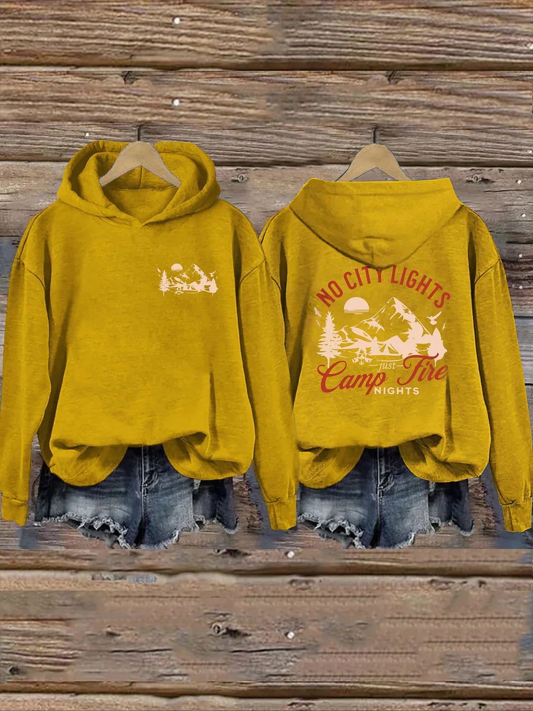 No City Lights Just Camp Fire Nights Hoodie