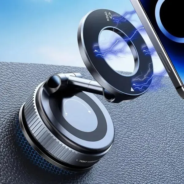 🧲 Foldable Magnetic Vacuum Phone Mount 🚗 | Strong Anti-Vibration Suction | Universal for All Phones & Multi-Scene Use 
