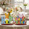 2pcs/set DIY Special Shape Diamond Painting Easter Bunny Egg Wooden Desk Ornament Craft Decor Kit
