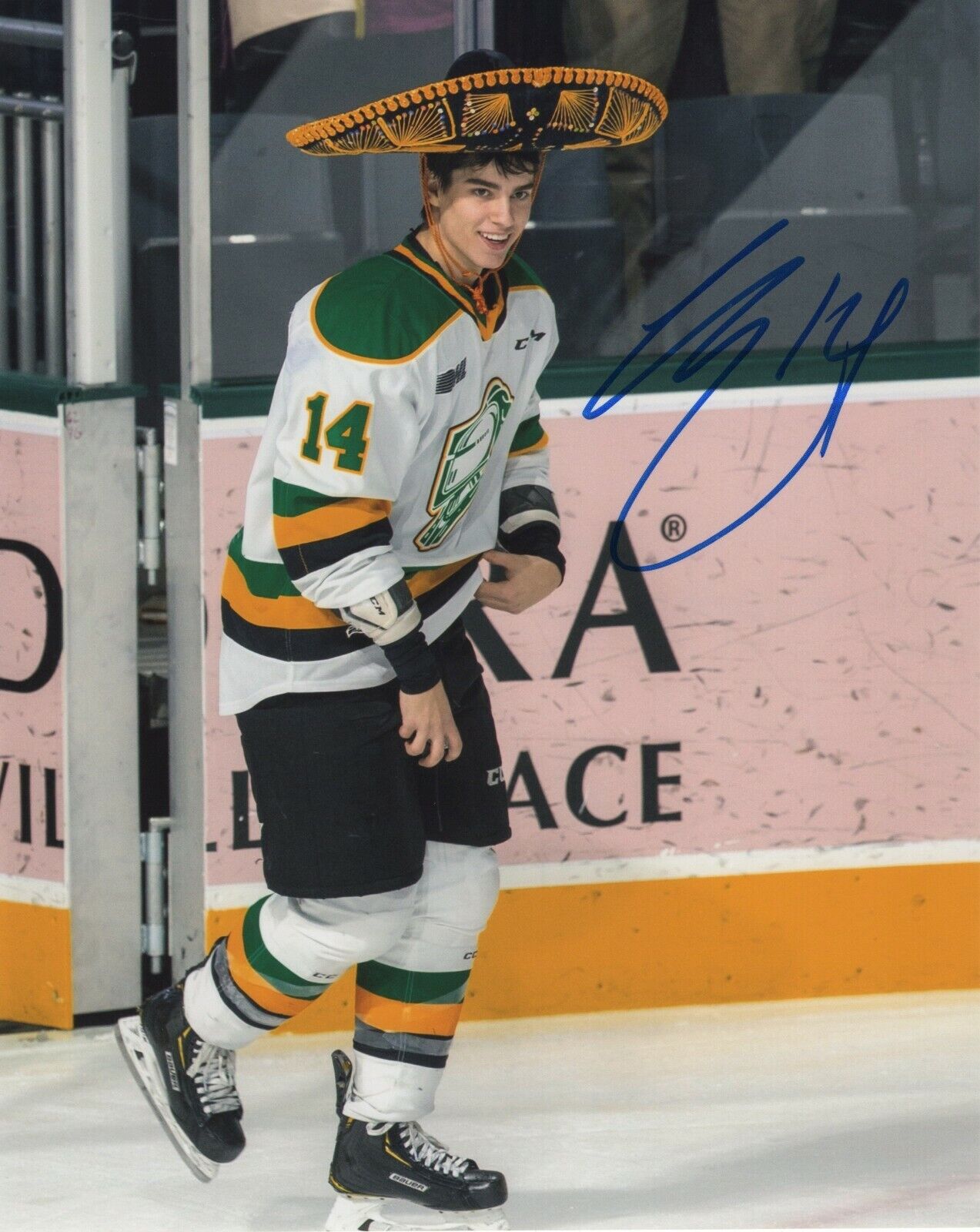 LUKE EVANGELISTA SIGNED LONDON KNIGHTS 8X10 Photo Poster painting PROOF #3 NASHVILLE PREDATORS