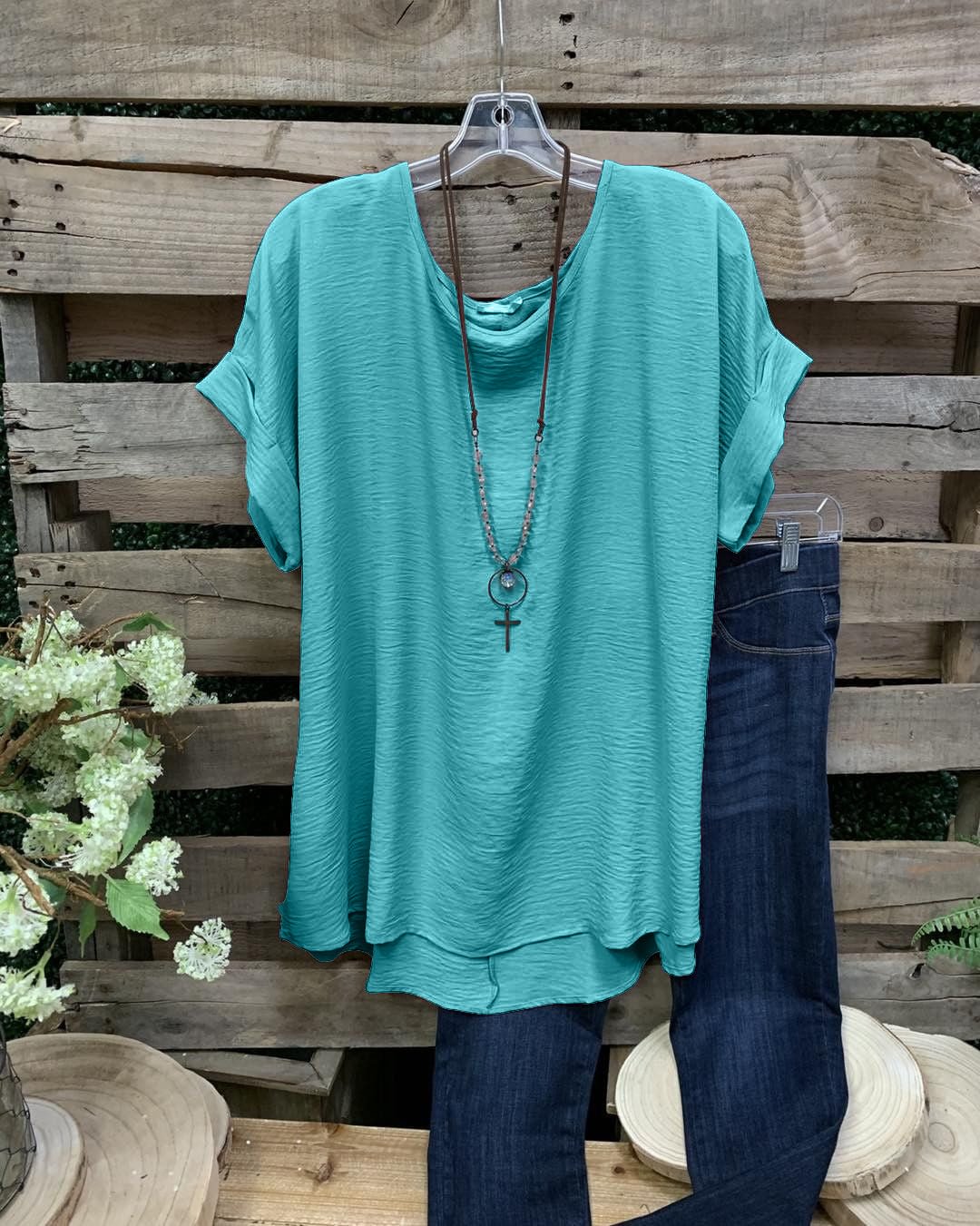 Summer Women‘s ’Turquoise Green Short Sleeve