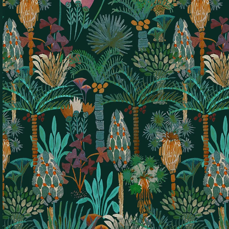 Phoenix Wallpaper in Jungle by Justina Blakeney® - Sure Strip