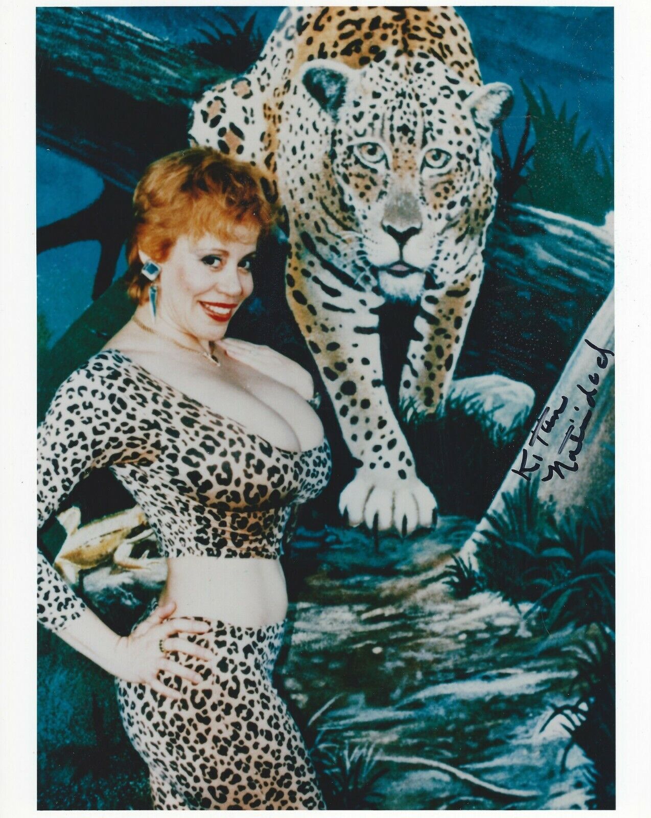 Buxom Adult Film Star Kitten Natividad Signed 8x10 Photo Poster painting