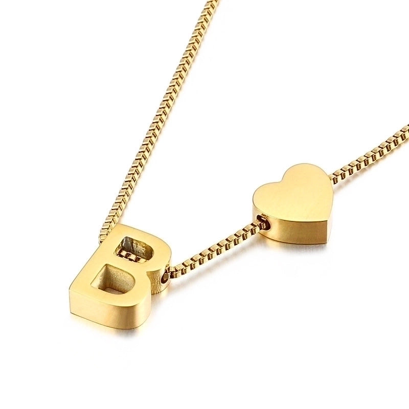 Titanium Steel 18K Gold Plated Korean Style Plating Letter Necklace