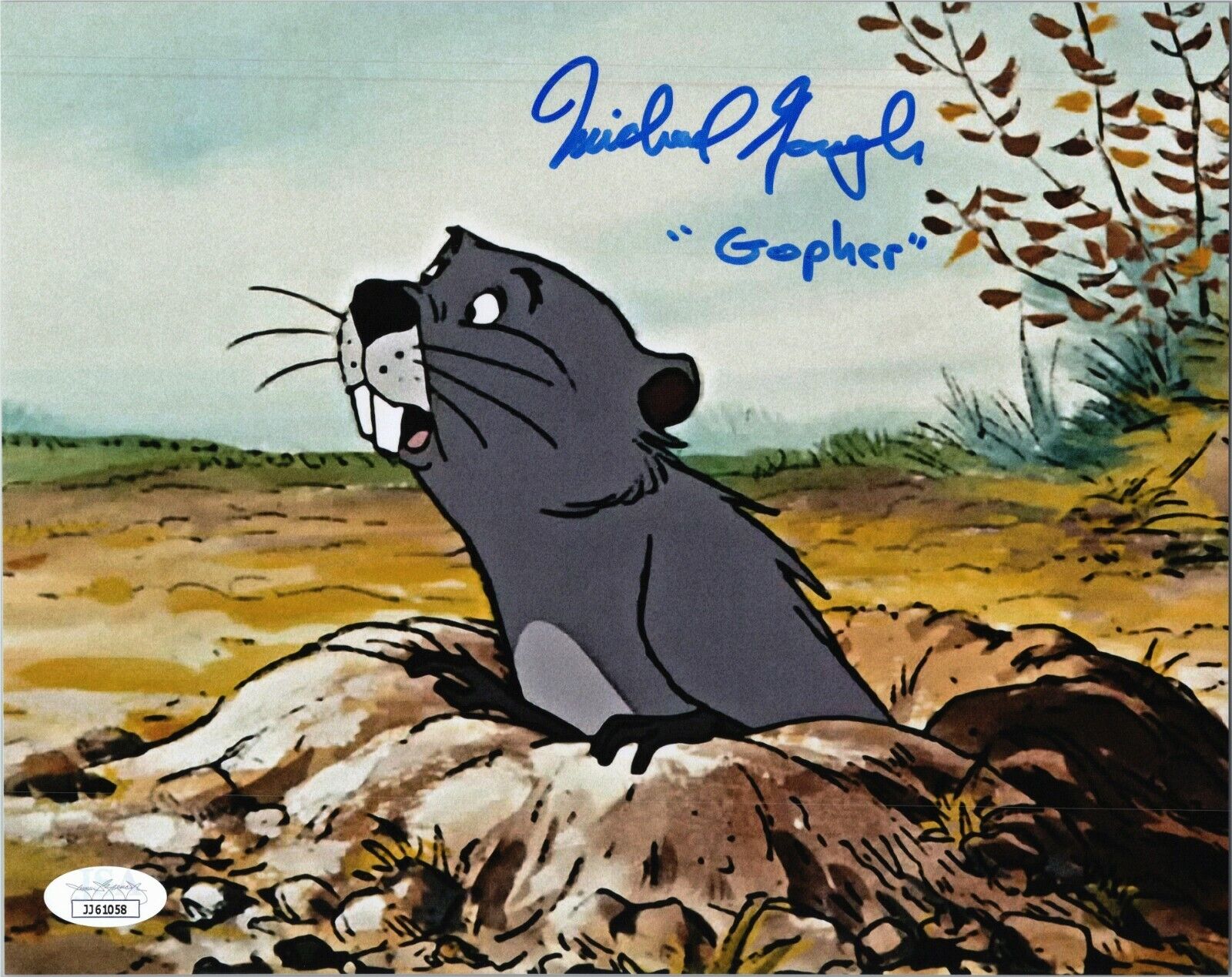 MICHAEL GOUGH Authentic Hand-Signed GOPHER ~Winnie The Pooh