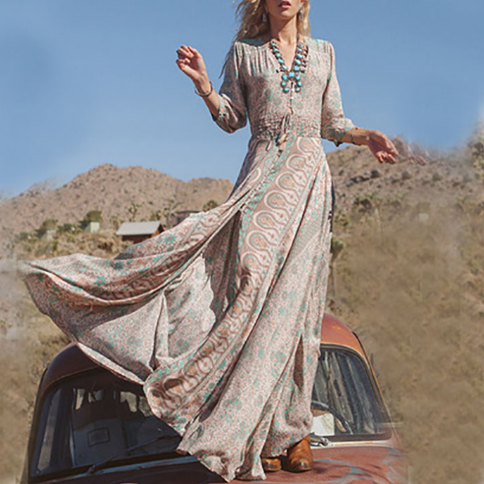Vintage White Floral Fringed Dress