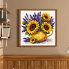 Sunflower Jug Full 18CT 2 Strands DIY Stamped Cross Stitch Kits for Beginners Adults Home Wall Decor Cross Stitch Art and Crafts Kits 25x25cm tapestrymarket