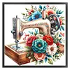 Flower Sewing Machine-14CT Stamped Cross Stitch 40*40cm/15.75*15.75in tapestrymarket
