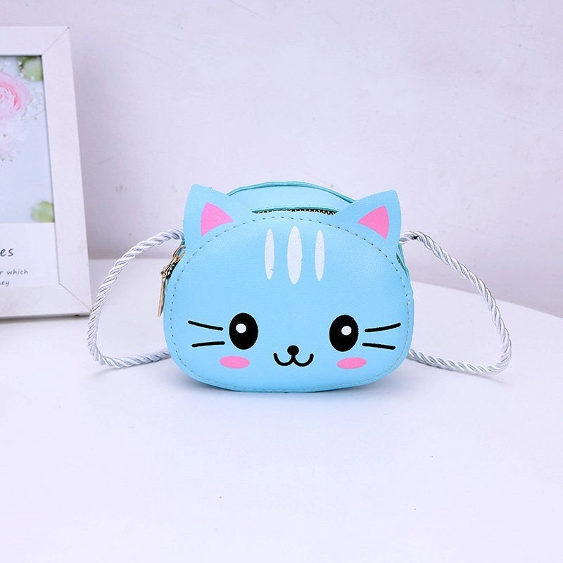 Kid’S Small Pu Leather Animal Elegant Streetwear Square Zipper Shoulder Bag Coin Purse