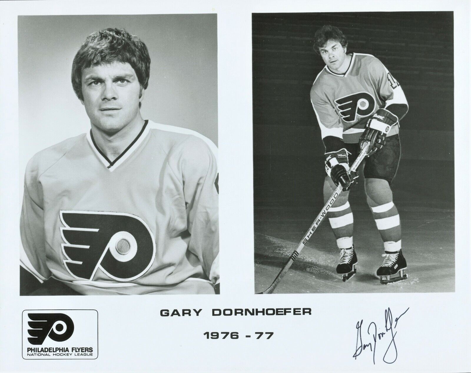 Philadelphia Flyers GARY DORNHOEFER Signed Photo Poster painting