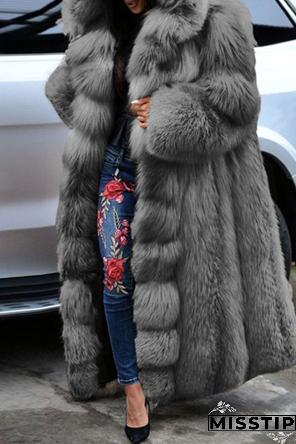 Brown Casual Solid Patchwork Cardigan Hooded Collar Outerwear