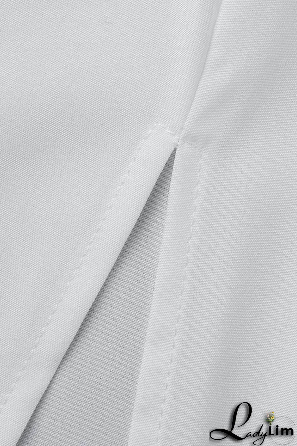 White Casual Solid Patchwork Buckle Asymmetrical Turndown Collar Tops