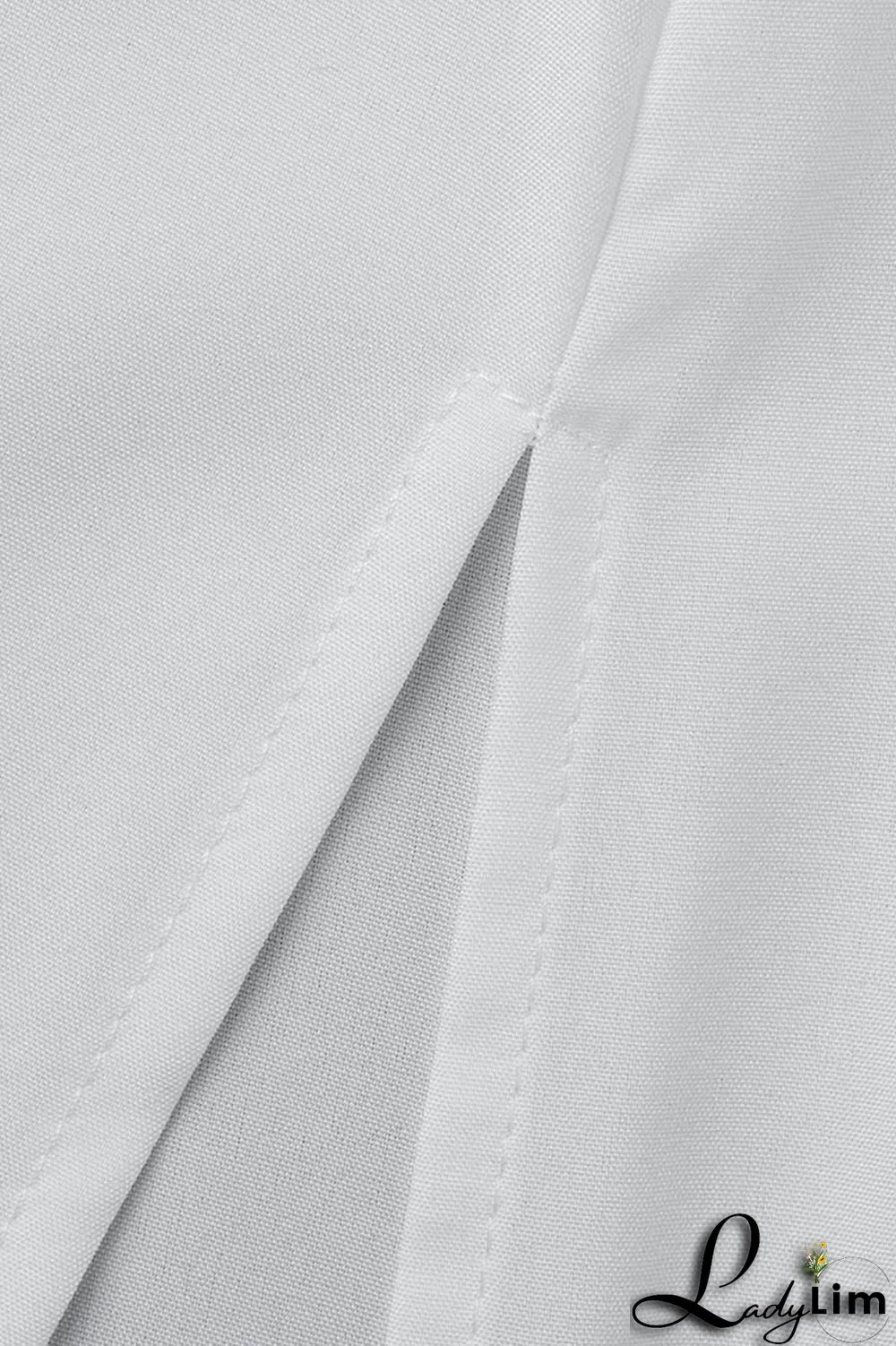 White Casual Solid Patchwork Buckle Asymmetrical Turndown Collar Tops