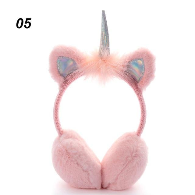 Unicorn Gradient Plush Warm Earmuffs For Kids Soft Muffs Ear
