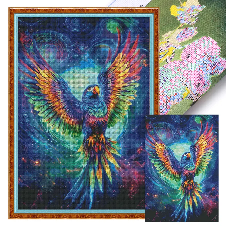 【Fairy Brand】Rainbow Macaw 65*95cm 14CT Stamped Canvas Cross Stitch(Egyptian cotton) gbfke