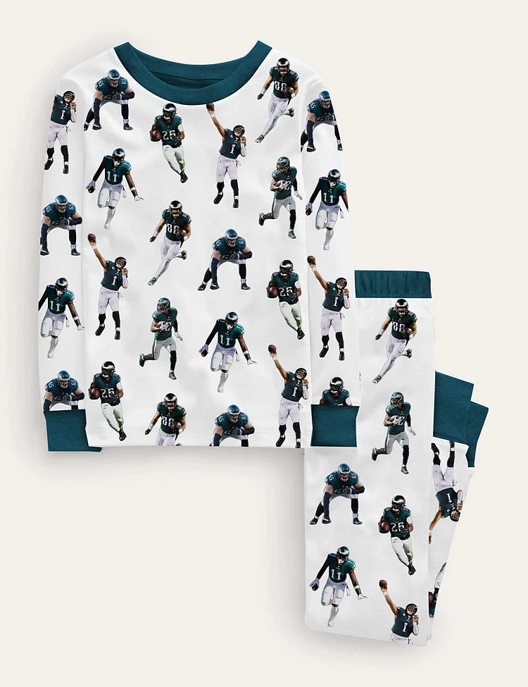 Kid's Philadelphia Eagles Football Pajama Set