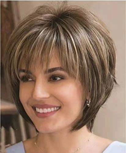 Short Brown Wigs for Women-elleschic