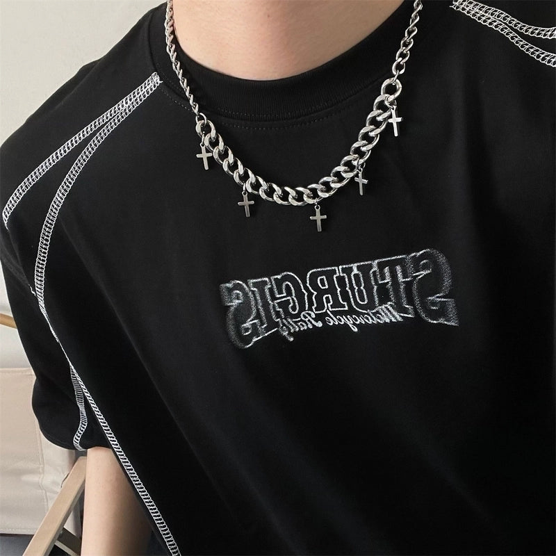 Hip-hop Cross Titanium Steel Plating Bracelets Necklace