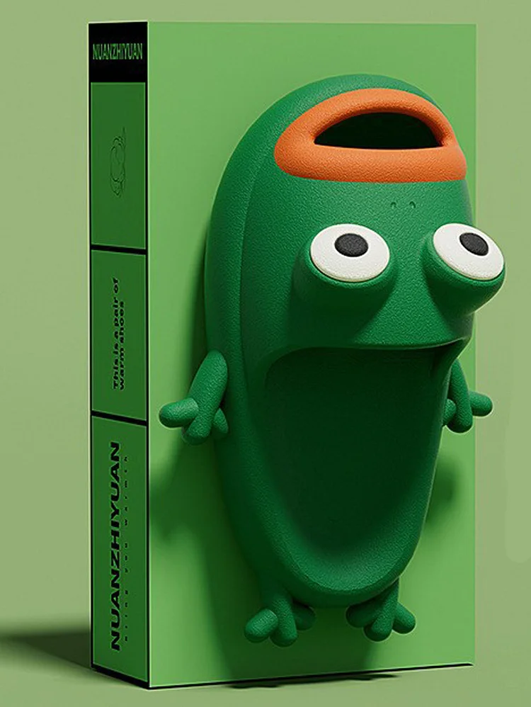 Casual Color Block Frog Shape Breathable Slippers