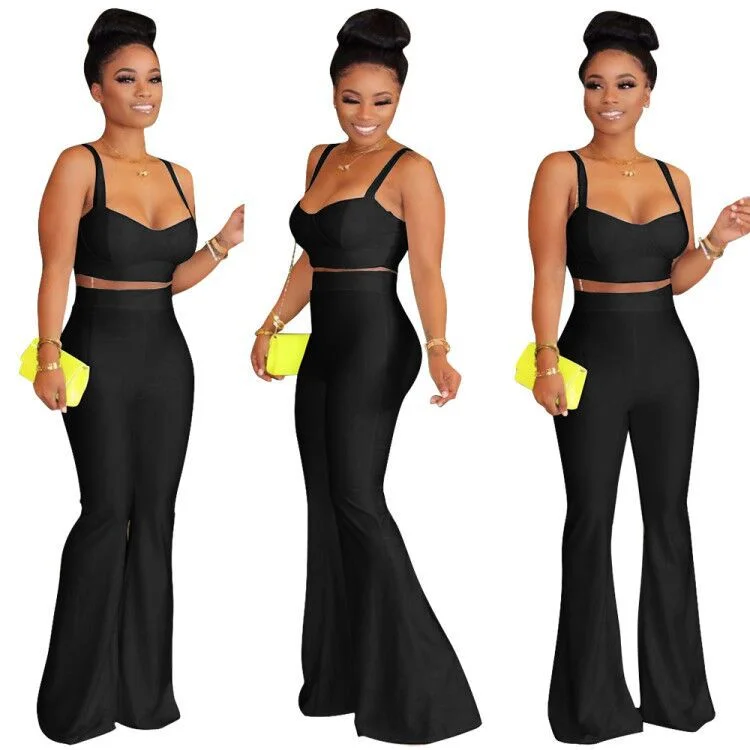 2020 Women Sets Summer Tracksuits Strap Top+Pants Suit Two Piece Set Night Club Party Elegant Sporty Casual 2 pcs Street GL8892