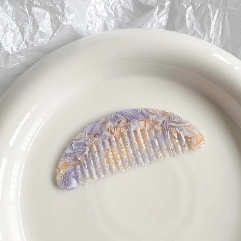 Portable Pocket Hair Comb Japanese Style Acetate Comb New Cute Small Size Hair Comb Girl Small Size Half Moon Comb