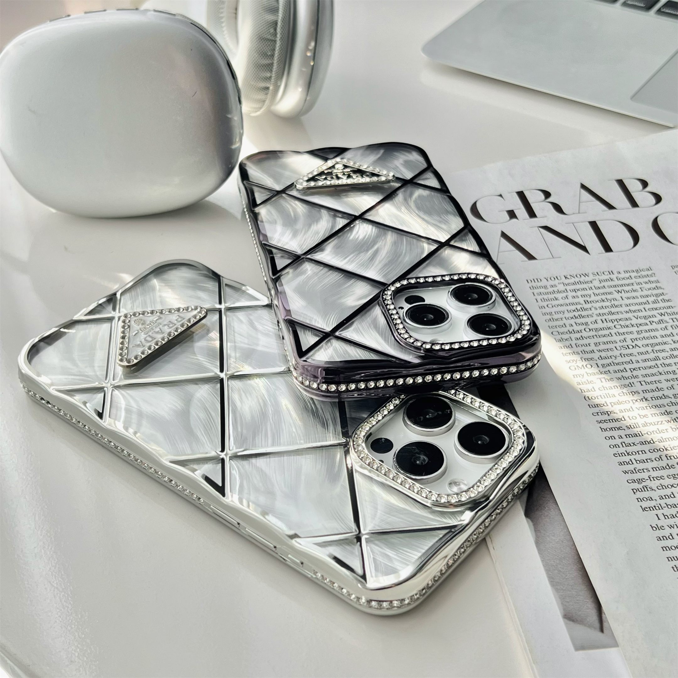 Radiant Prada Diamonds Quilted Apple iPhone Case