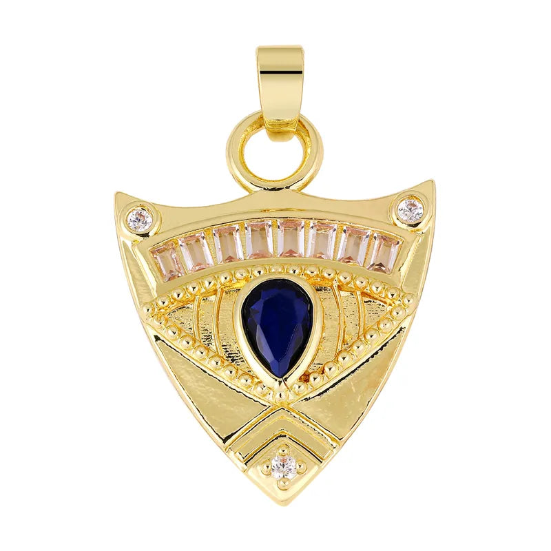 1 Piece 18.5*13.3MM Copper Zircon Geometric Heart Shape Flower Polished Pendant Jewelry Accessories