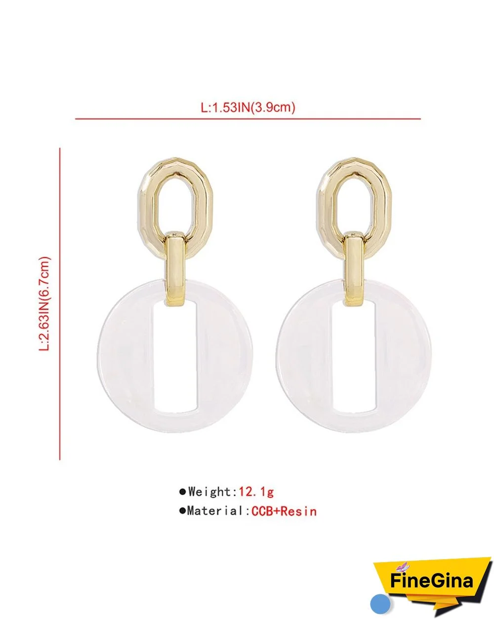 Transparent Resin Geometric Hollow-out Earrings