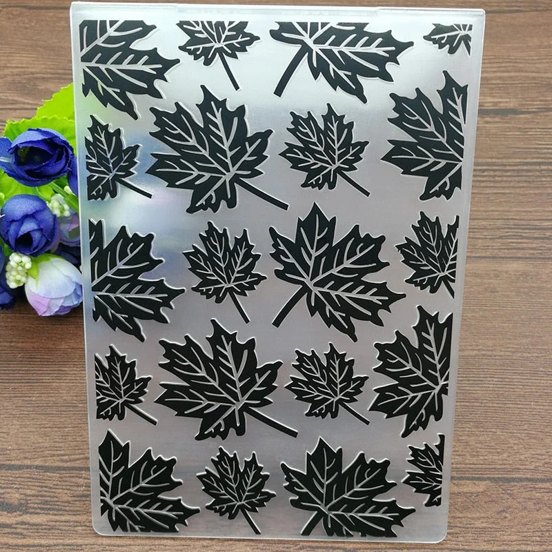 PLASTIC EMBOSSING FOLDER leaves scrapbook album card gift packing decoration cutting dies paper craft stencils