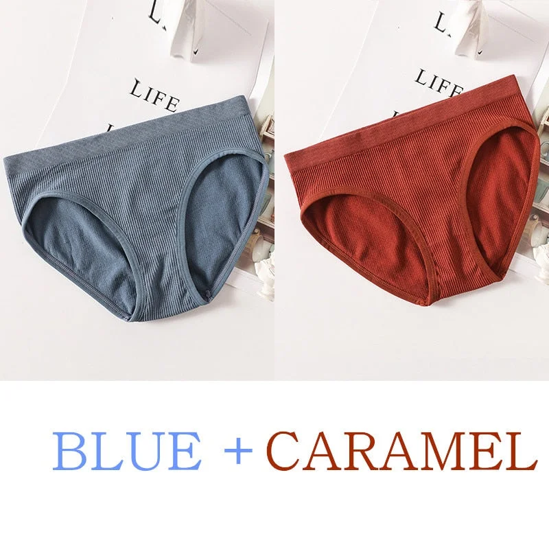 2PCS/Set Women Panties Bodyshaper Briefs Seamless Underwear Sexy Female Underpants Sexy Lingerie Ladies Comfort Cotton Panty M-L