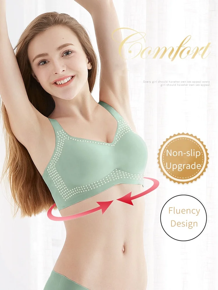 Seamless Fitness Women Solid Underwear Gathers Shockproof Thin Pad Push Up Bra Female Vest Brassiere Bralette Lingerie