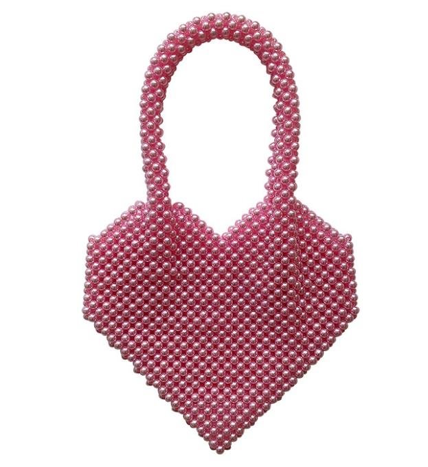 2022 New Heart-Shaped Beaded Bag Hand Beaded Handmade Ins Bag Design Cool Lovely Love Beads Bag Customizable Colors