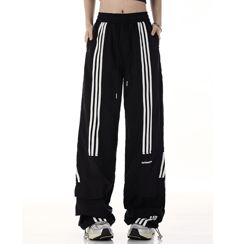 Retro High Street Trendy Three-Stripe Sweatpants