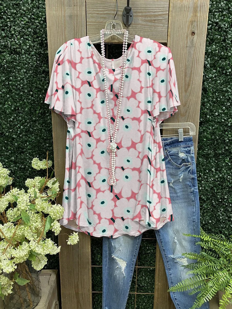 Women Floral Print Short Sleeves
