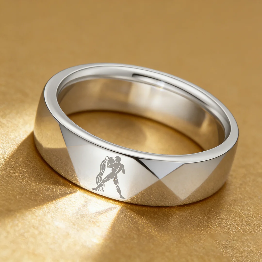 Flat Aquarius Tungsten Wedding Bands Tungsten Ring Sliver Comfort fit for Womens or Mens 4MM 6MM 8MM Width