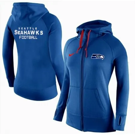 Women's  Seattle Seahawks Full-Zip Performance Hoodie Blue