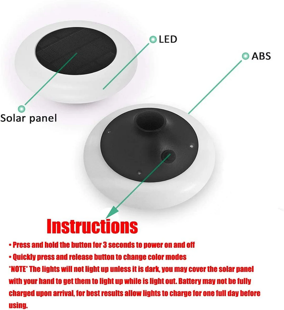 4pcs Solar Garden Colorful Lawn Lights