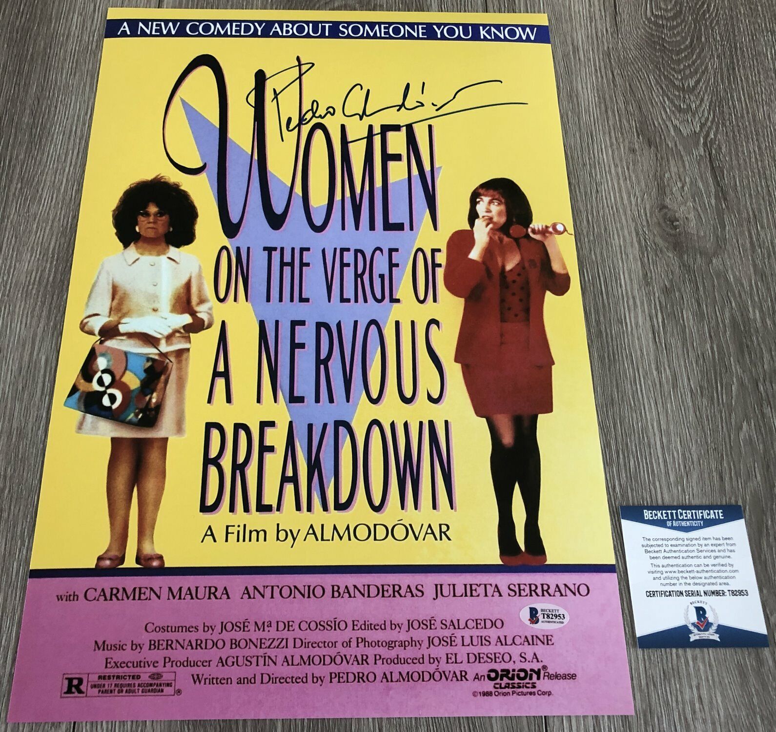 PEDRO ALMODOVAR SIGNED WOMEN ON THE VERGE 12x18 Photo Poster painting w/PROOF & BECKETT BAS COA