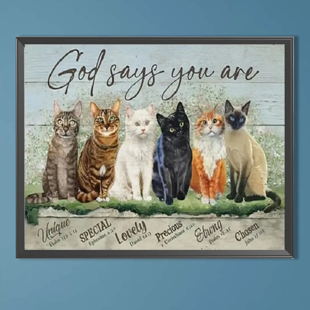 Diamond Painting - Full Round Drill - Cats Letters(Canvas|50*40cm)