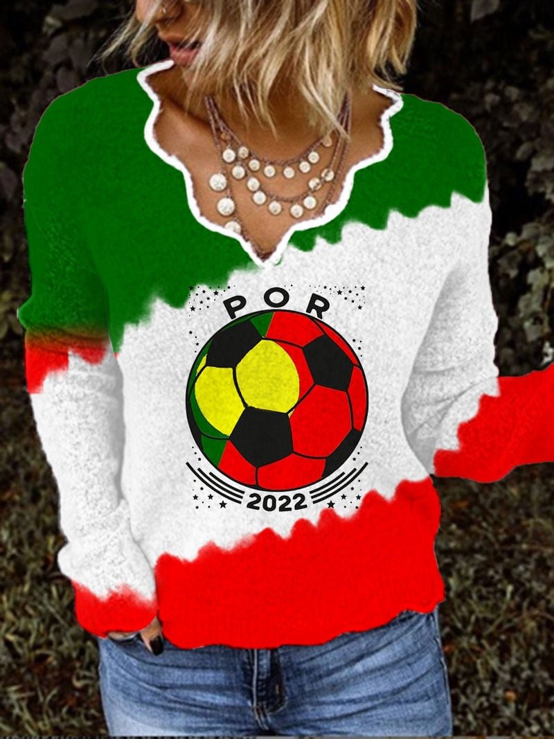 Women's Portugal Football Print Sweater